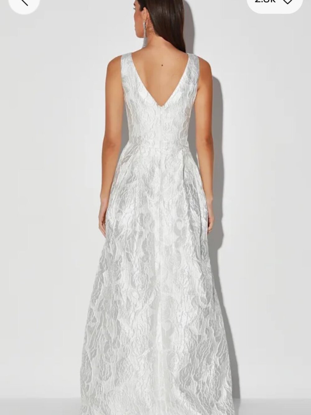Lulus Lost In The Magic Ivory Metallic Jacquard Sleeveless Maxi Dress White - Picture 4 of 8